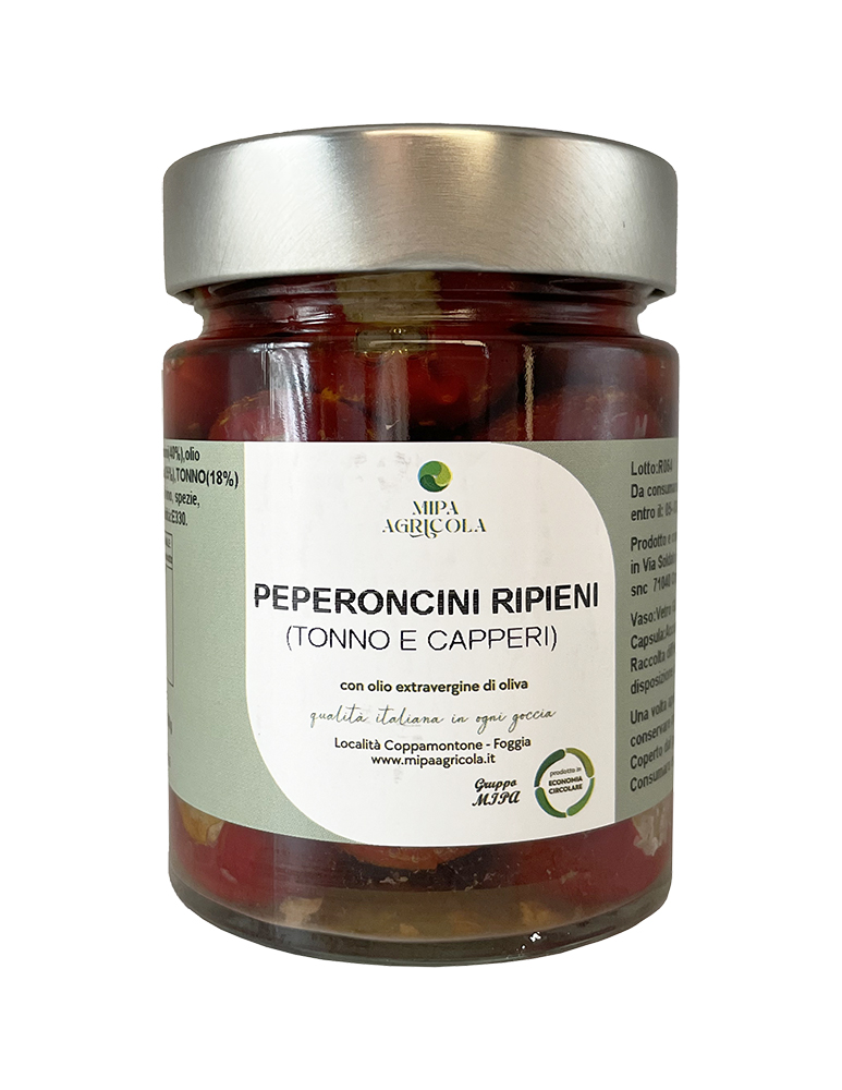 Peperoncini Tondi Ripieni con tonno e capperi